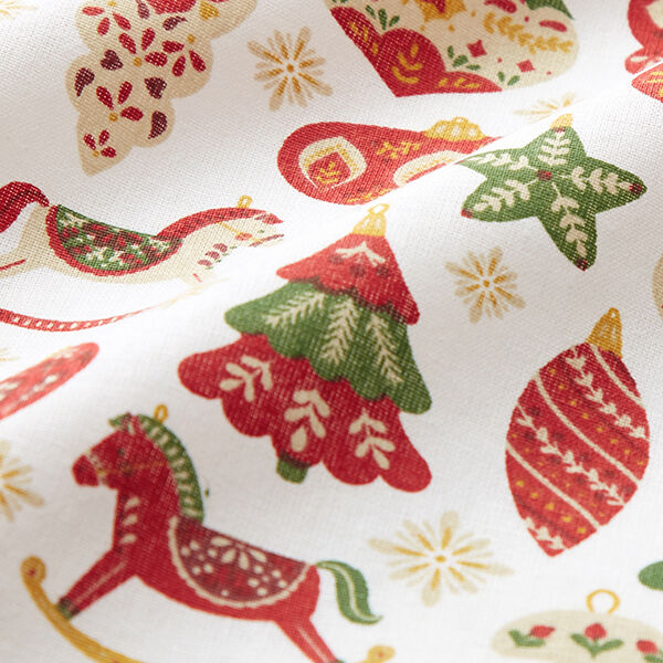 tessuto in cotone cretonne Addobbi natalizi – rosso carminio/bianco,  image number 2