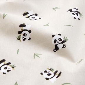 tessuto in cotone cretonne simpatico panda – naturale, 