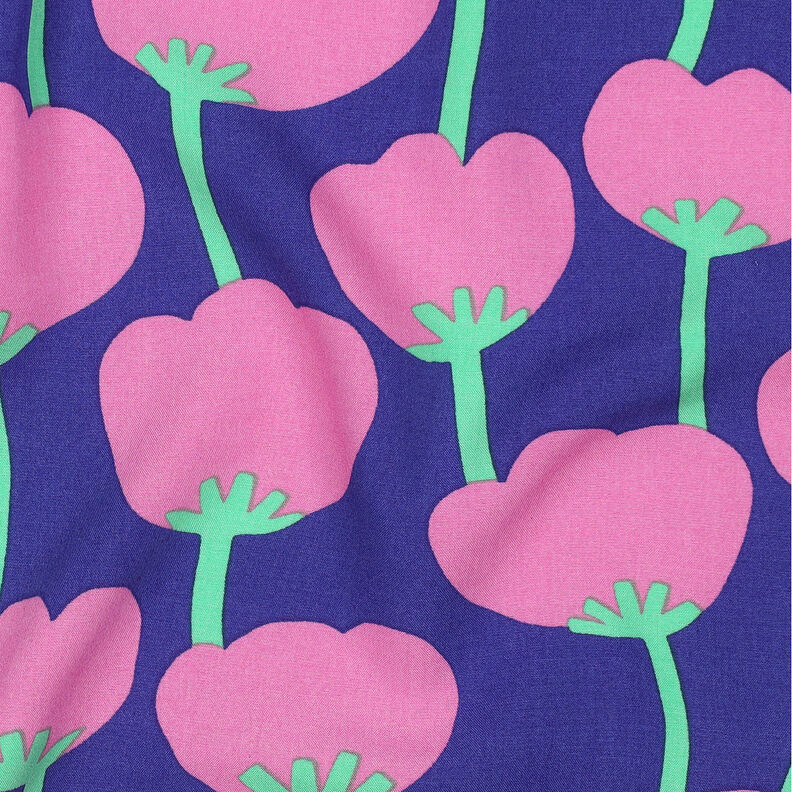 Tessuto in viscosa LENZING™ ECOVERO™ Poppies | Nerida Hansen – blu marino/pink,  image number 2