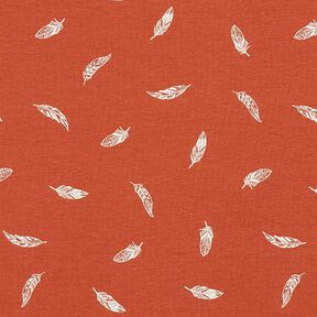 jersey di cotone, piume – terracotta, 