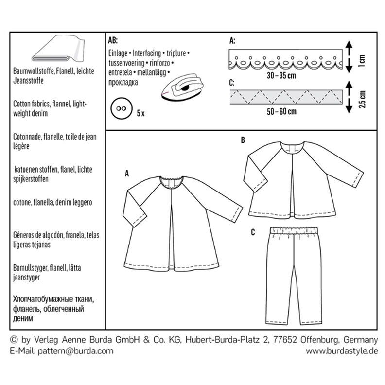 abito neonata / camicetta / pantalone, Burda 9348 | 68 - 98,  image number 8