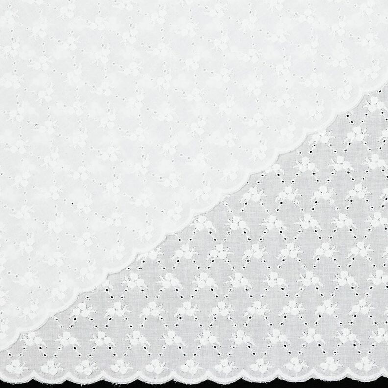tessuto in cotone ricami a giorno Diamanti a fiorellini | Poppy Fabrics – bianco,  image number 5