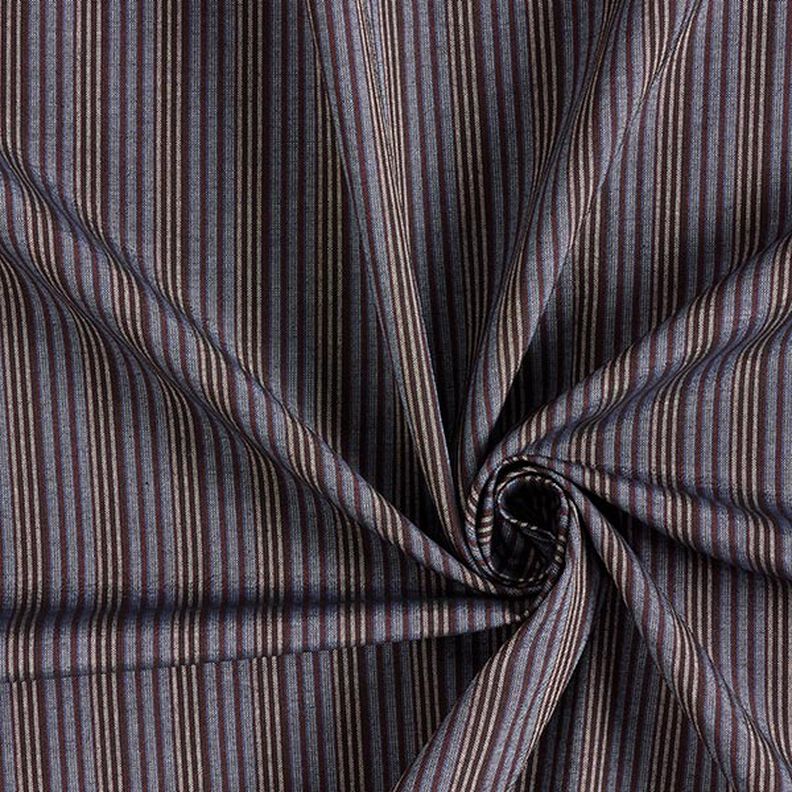 tessuto per camicie, righe larghe e sottili – blu/antracite,  image number 3