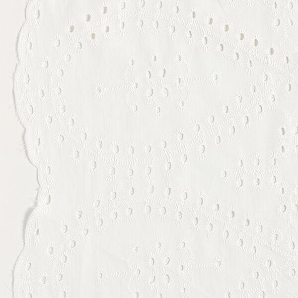 tessuto in cotone, ricami a giorno, gocce – bianco, image number 5