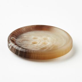 Bottone tondo a 4 fori [Ø 25 mm] – naturale/marrone scuro, 