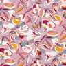 Tessuto di viscosa fiori e foglie grafici – bianco lana/rosa antico scuro,  thumbnail number 1