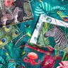 tessuto arredo tessuto canvas uccelli del paradiso – verde scuro,  thumbnail number 5