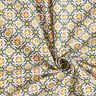 tessuto in cotone cretonne Motivo a piastrelle – verde abete/giallo curry,  thumbnail number 3