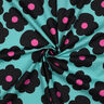 popeline di cotone Big Flower | Nerida Hansen – turchese chiaro/nero,  thumbnail number 3