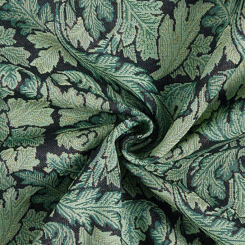 tessuto arredo gobelin motivo di foglie barocco – verde scuro/canna palustre,  image number 3