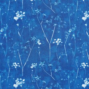 Tessuto di viscosa Soffioni – blu reale/bianco, 