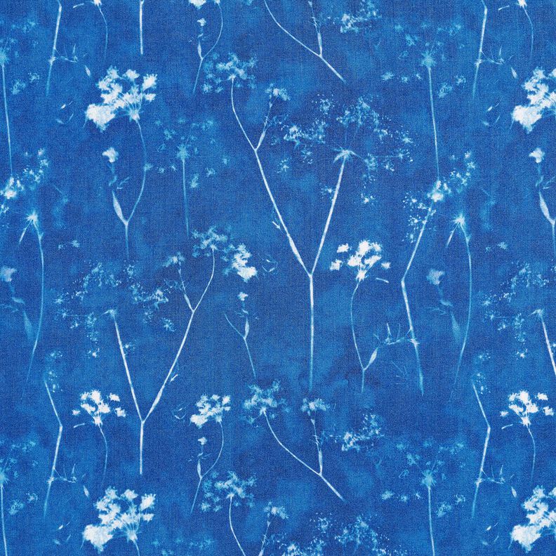 Tessuto di viscosa Soffioni – blu reale/bianco, image number 1