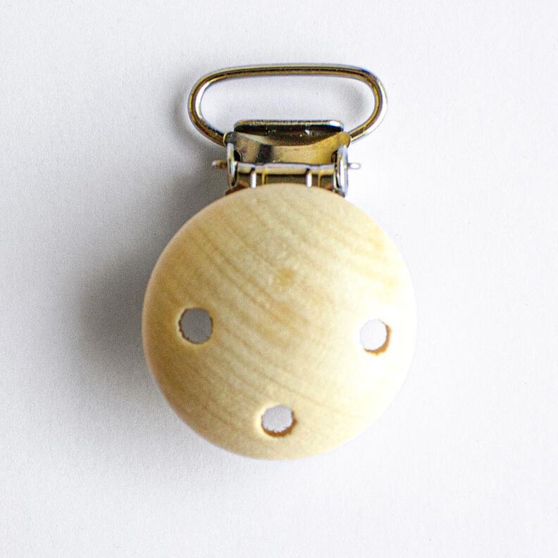 Catenella portaiuccio con clip in legno – naturale, image number 1