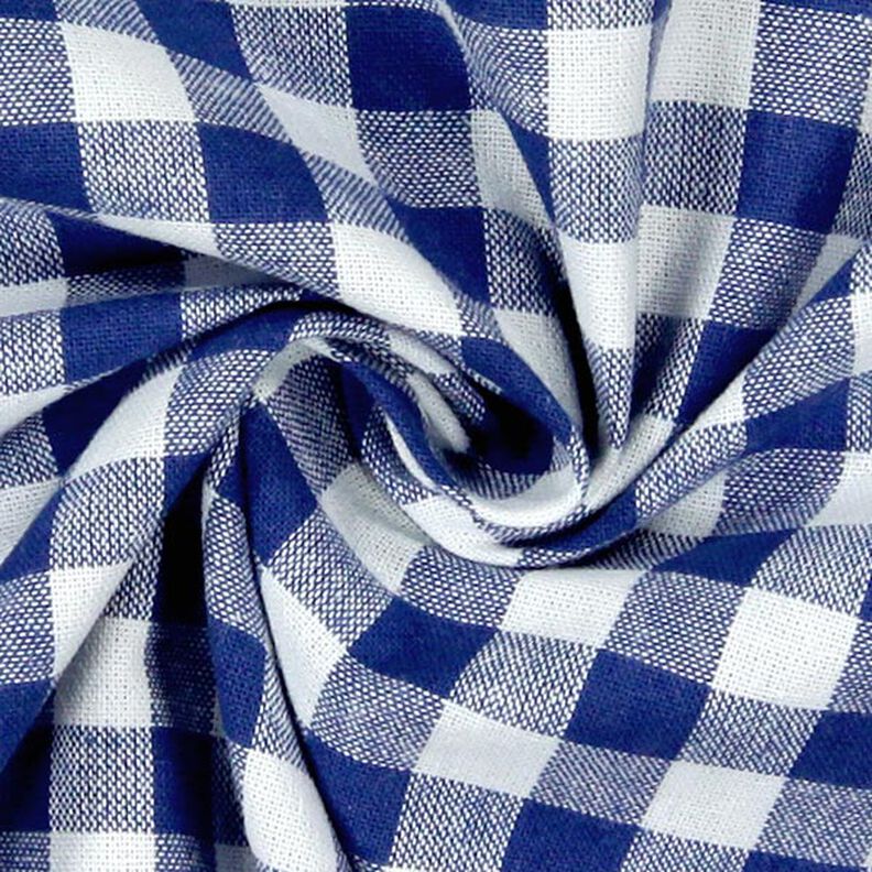 tessuto in cotone Quadro vichy 1 cm – blu reale/bianco,  image number 2