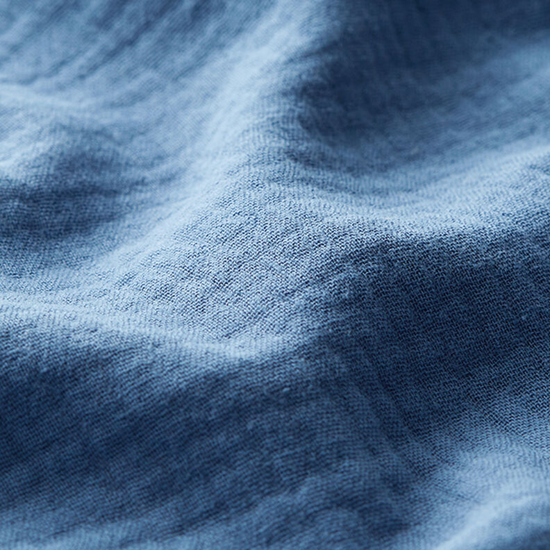 mussolina / tessuto doppio increspato – blu acciaio,  image number 3