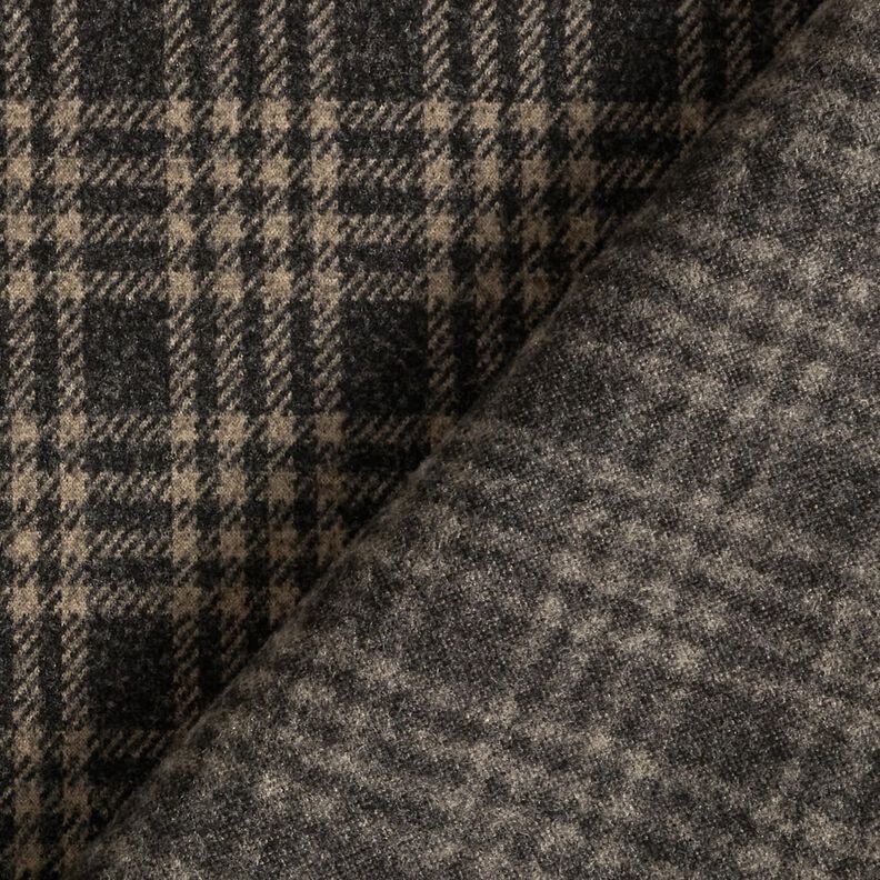Cappotto in maglia stretch a quadri – nero/beige,  image number 4
