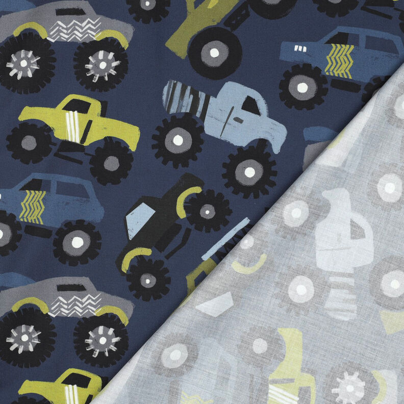 popeline di cotone Monster trucks | Poppy Fabrics – blu marino, image number 4