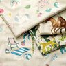 tessuto arredo mezzo panama paesaggio con unicorni,  thumbnail number 3
