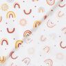 tessuto in cotone cretonne Piccoli arcobaleni – bianco/senape,  thumbnail number 4