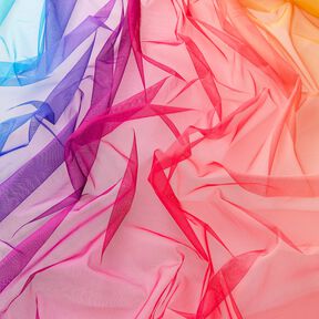 morbido tessuto a rete Striscia di arcobaleno – azzurro/rosa fucsia acceso, 