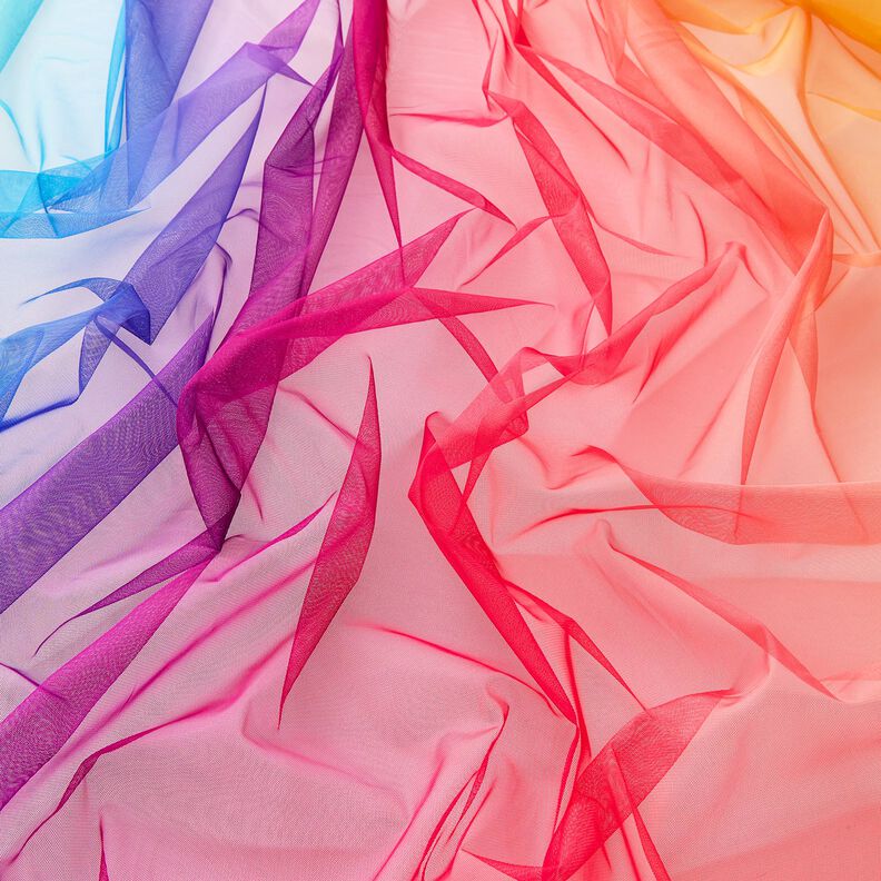 morbido tessuto a rete Striscia di arcobaleno – azzurro/rosa fucsia acceso, image number 3