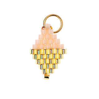 ciondolo Brick Stitch rombo [10 mm  x 15 mm] | Rico Design – rosa/oro, 