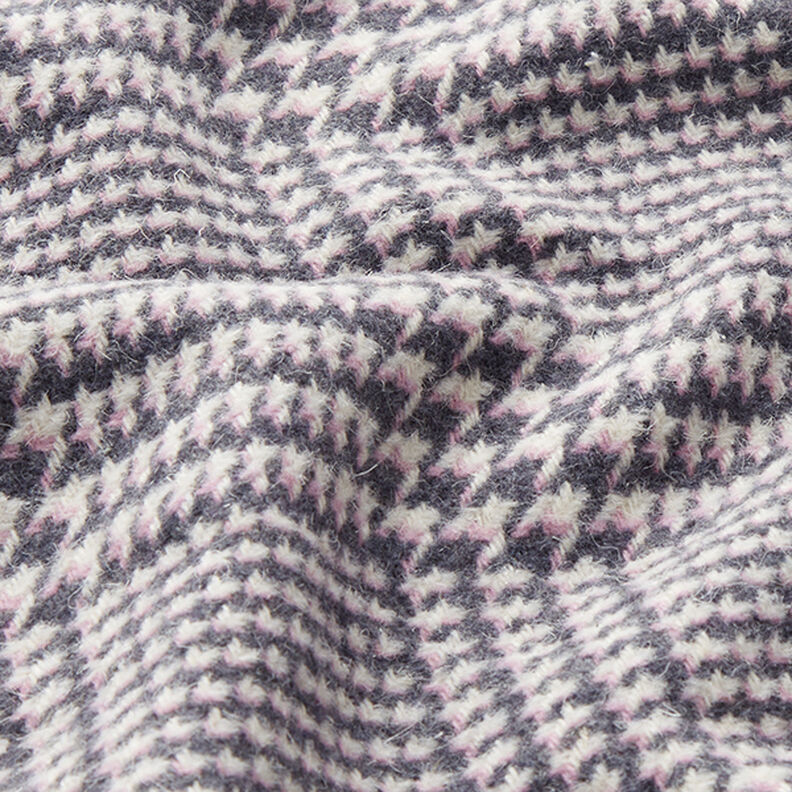 tessuto per cappotti, Principe di Galles – antracite/rosa,  image number 2