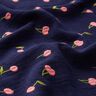 mussolina / tessuto doppio increspato Ciliegie ricamate | Poppy Fabrics – blu notte/rosa,  thumbnail number 2