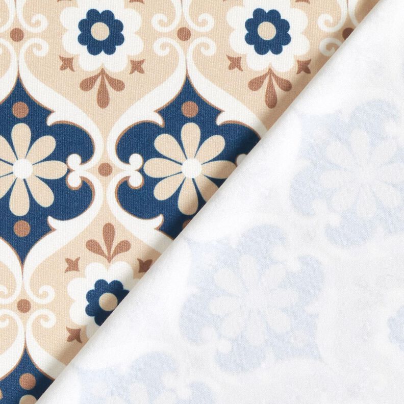 Jersey con ornamenti floreali – beige/blu marino,  image number 5