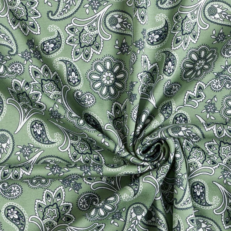 jersey di cotone Paisley – canna palustre/bianco,  image number 3