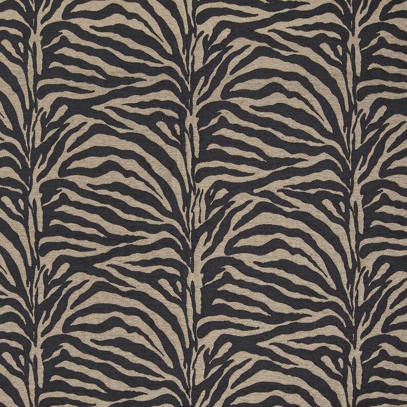 tessuto da tappezzeria Jacquard zebra – cachi/nero, image number 1