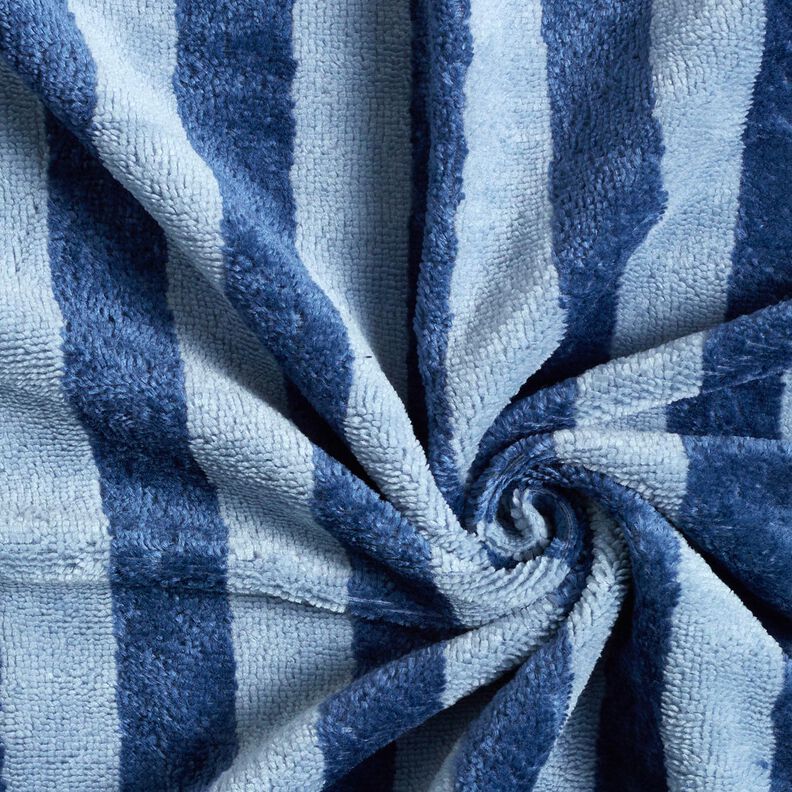 tessuto in spugna bambù Rigato – azzurro/blu marino, image number 4