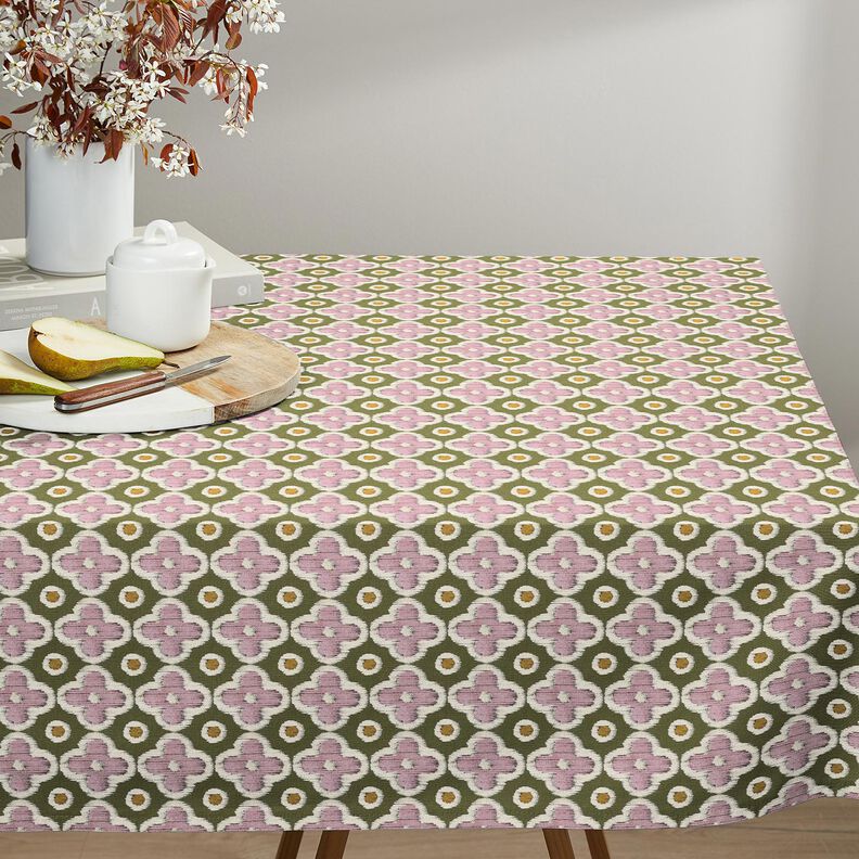 tessuto arredo tessuti canvas Aspetto ricamato – pino/rosa antico chiaro, image number 7