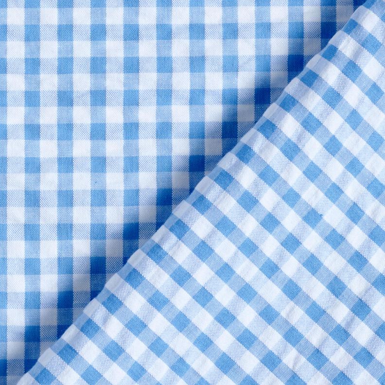 seersucker cotone A quadri intrecciati – blu/bianco, image number 4