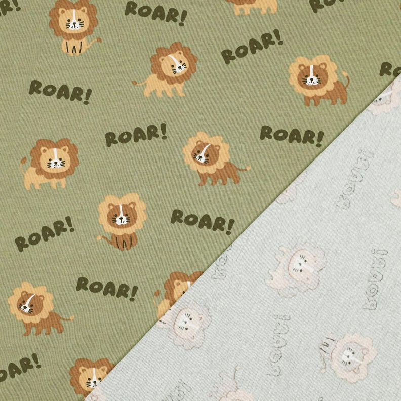 jersey di cotone leone | Poppy Fabrics – pistacchio/marrone capriolo, image number 4
