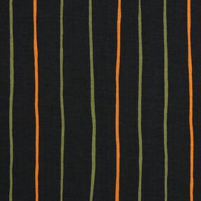 Tessuto in viscosa strutturata a righe colorate – nero, 