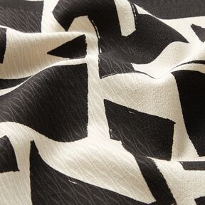 tessuto arredo Jacquard Struttura astratta – nero/bianco lana, 