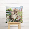 taglio di tessuto arredo gobelin Gattini giocosi – rosso carminio/beige chiaro,  thumbnail number 6