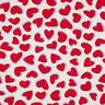 felpa garzata cuori | Poppy Fabrics – naturale/rosso,  thumbnail number 1