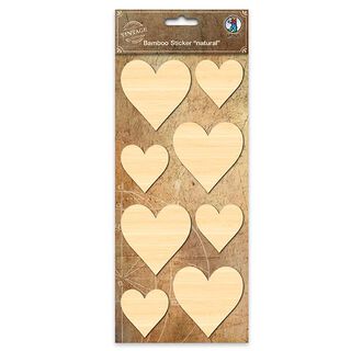 Cuori adesivi di bambù  – beige, 