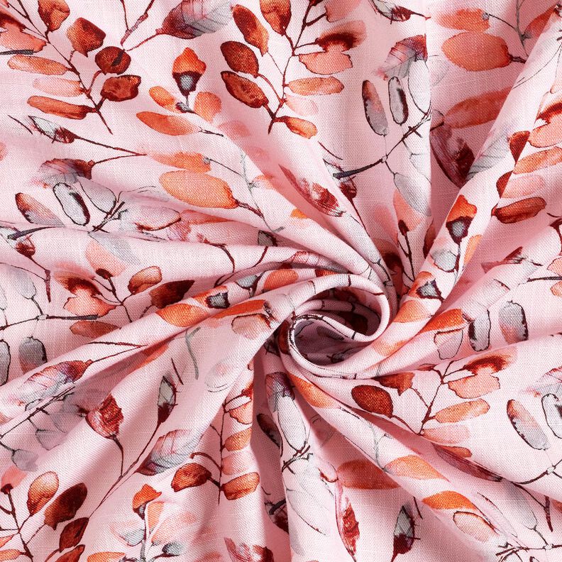 Tessuto misto lino-viscosa, eucalipto – rosa,  image number 3