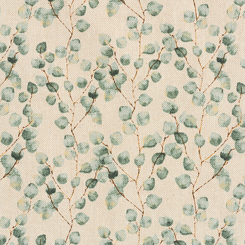 tessuto arredo mezzo panama, mini eucalipto – canna palustre/naturale,  image number 1