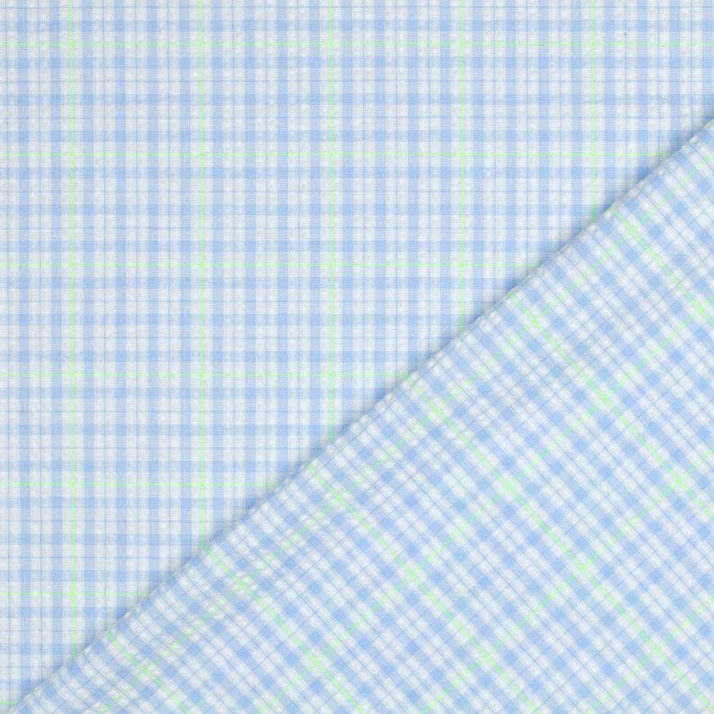 seersucker Misto cotone Controllo – azzurro/verde neon,  image number 4