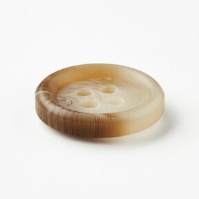 Bottone tondo a 4 fori [Ø 15 mm] – naturale/marrone scuro, 