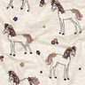 jersey di cotone cavallo e fiori glitterati | Poppy Fabrics – naturale/oro,  thumbnail number 2