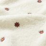 tessuto peluche Fiorellini ricamati – bianco lana/melanzana,  thumbnail number 2