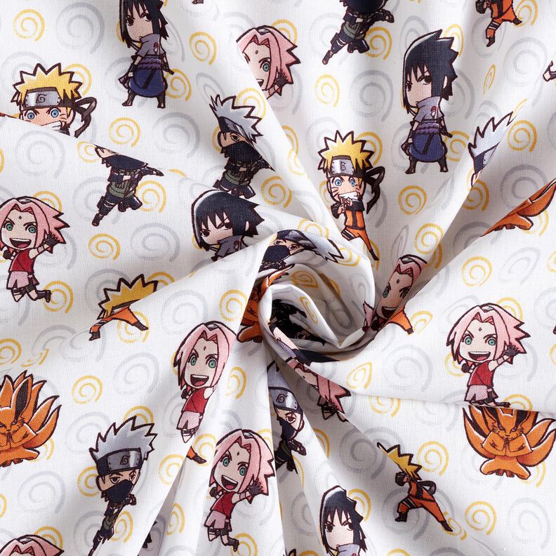 popeline di cotone Chibi Naruto Tessuto oggetto di licenza – bianco,  image number 3