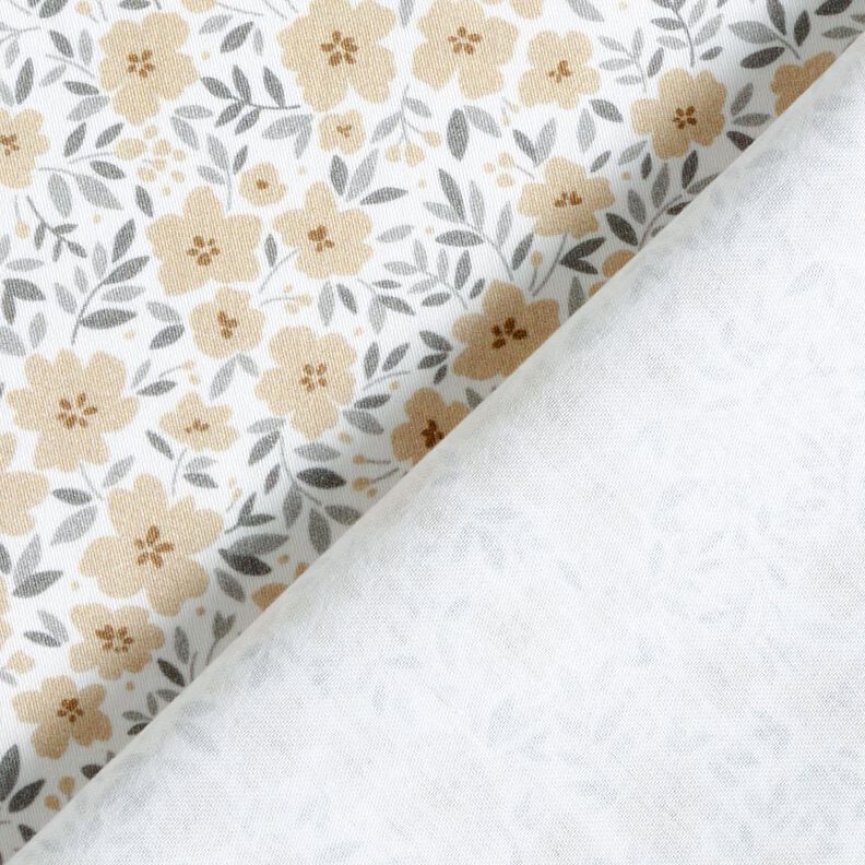 tessuto arredo satin di cotone Mare di fiori – anacardo/bianco,  image number 4