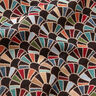 tessuto arredo gobelin Ventagli retrò – nero/rosso carminio,  thumbnail number 2