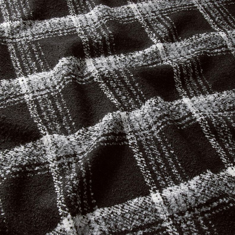 tessuto per cappotti Quadrato Boulcé – nero/bianco, image number 5